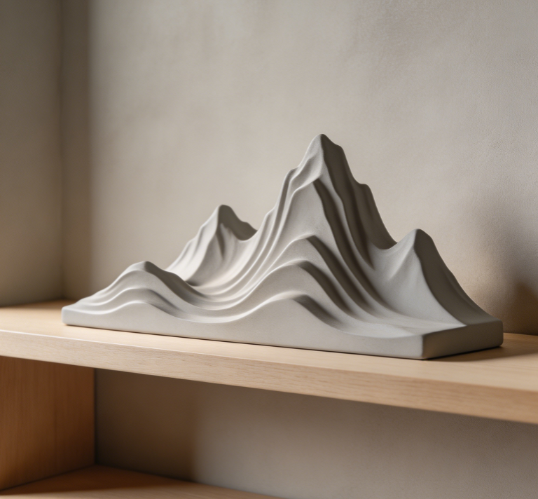 Modern Abstract Mountain Art Ornament
